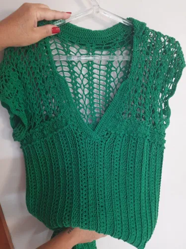 Vestido em crochê artesanal tam P / 40
