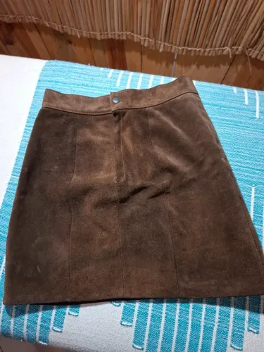 Saia de couro de antílope legítimo, tamanho 36