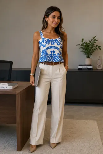 Brookfield Donna | Blusa Estampa Majolica | Tam. M ?