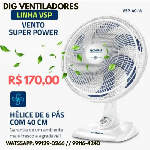 Ventilador MONDIAL R$ 170,00 Entregamos, PROMOÇÃO, Vento Ótimo