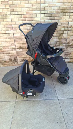 Carrinho de Passeio Voyage Travel System Delta Duo PRO Preto + Bebê Conforto