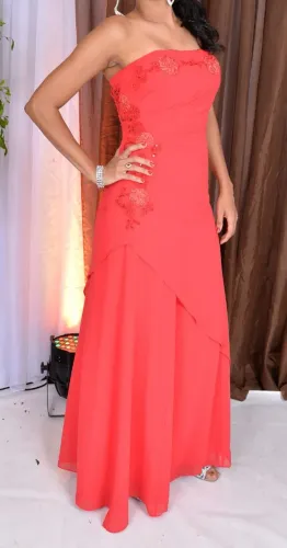 Vestido longo vermelho P semi novo excelente estado de conservação