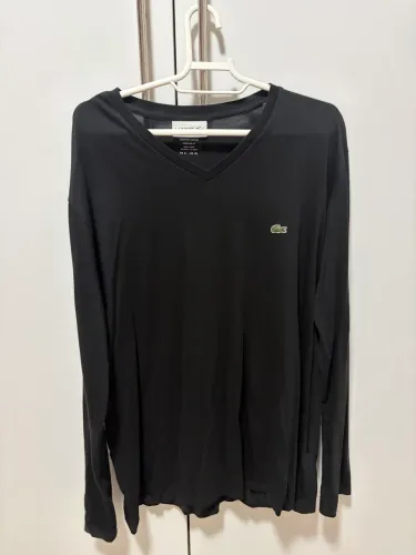 Blusa Lacoste manga longa preta regular fit XL
