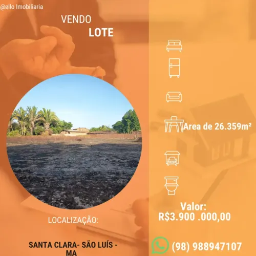 Imóvel para venda tem 26359 metros quadrados em Santa Clara - São Luís - MA