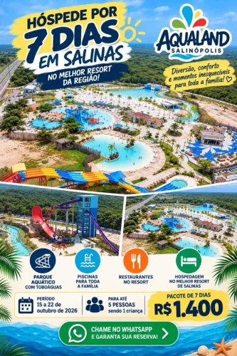 Aluguel no Aqualand no período do dia 15 a 22 de outubro de 2026