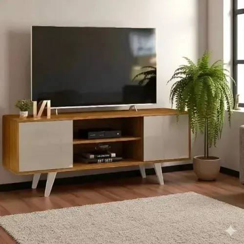 Rack slim para tvs de ate 55 polegadas (na cor fendi naturale)