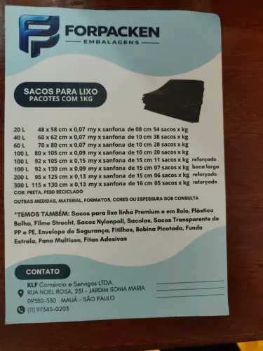 Sacos de lixo direto da fábrica