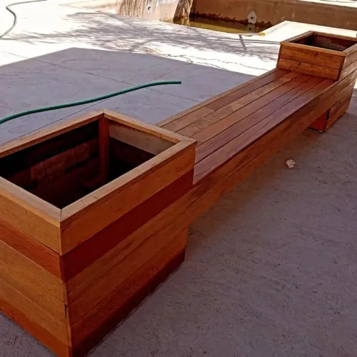 Vaso de planta para área externa com banco