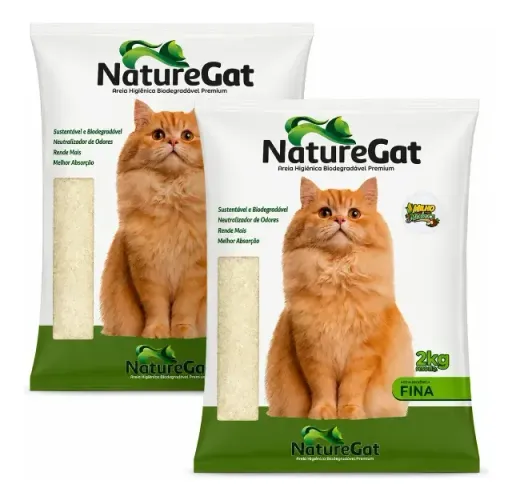 AREIA HIGIENICA NATURE GAT MILHO E MANDIOCA 4KG
