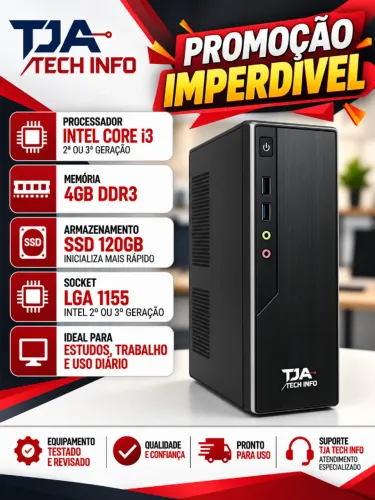 Computador Core i3 2ª ou 3ª Geração 4GB DDR3 SSD 120GB Gabinete Slim