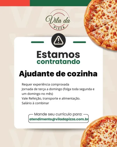 Vaga auxiliar de cozinha
