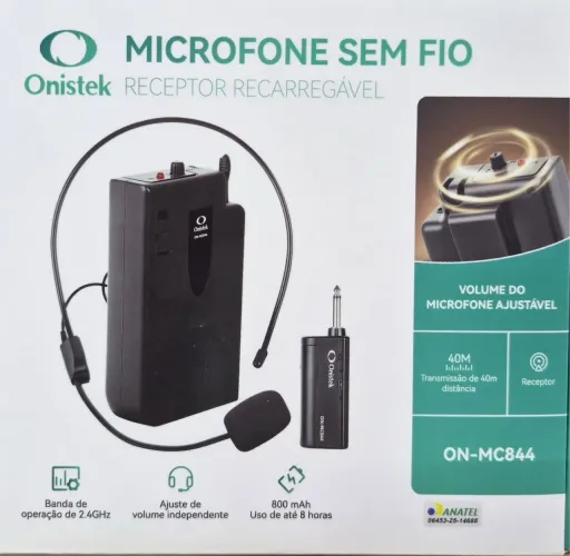 MICROFONE S/FIO RECARREG ON-MC844