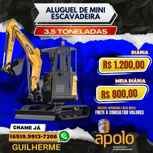 LOCAÇÃO MINI ESCAVADEIRA