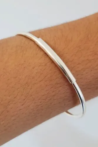 Bracelete Oval fio médio Prata 925 DESCONTO 