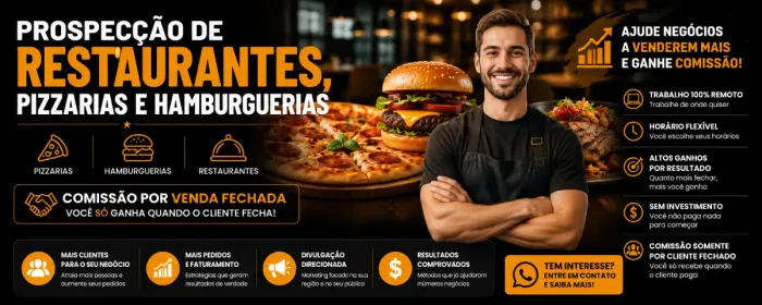? Procuro Prospectadores Comerciais (Comissão por Venda Fechada)