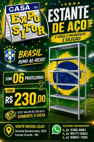 Estante de Aço 06 prateleiras R$230,00