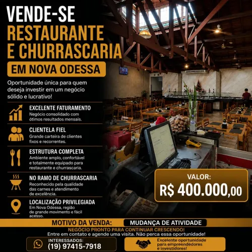 Vendo restaurante e churrascaria 