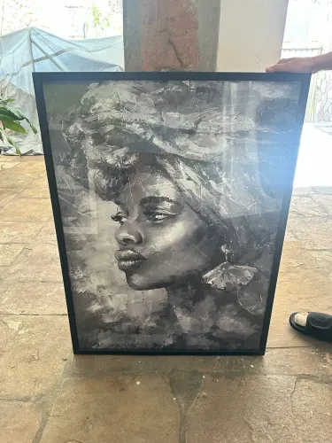 Quadro decorativo grande e moderno preto e branco