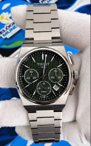 RELÓGIO TISSOT PRX CHNOGRAPH FUNDO VERDE
