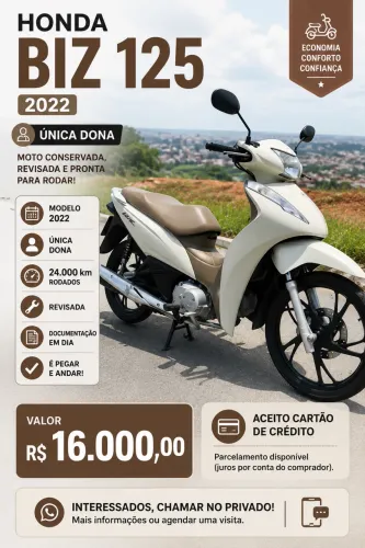 Biz 125 branca com caramelo