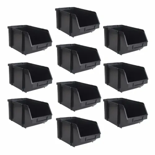 Caixa Bin Nº 6 Preta Organizadora Industrial Estoque Oficina