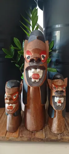 Trio de Carrancas, elas mede  35cm, 22cm e 18cm altura 