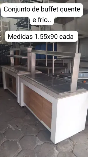 Conjunto buffet self-service quente e frio