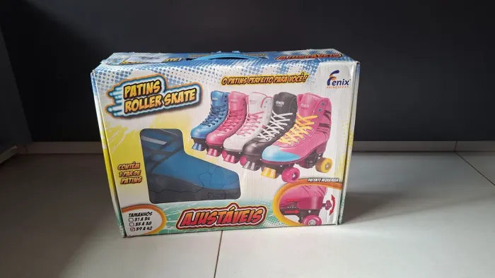 Patins 4 rodas para adulto fenix roller skate azul