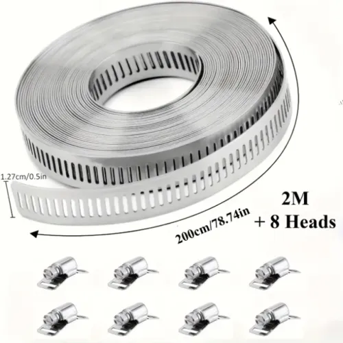 Abraçadeira de aço inox 2m com 8 fechos