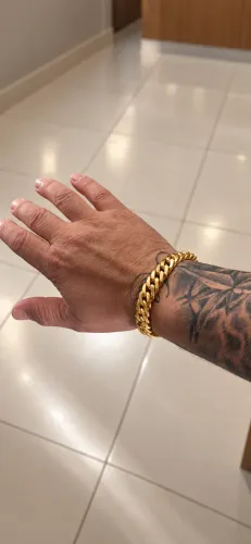 Pulseira de Ouro 18k Grumet Dupla