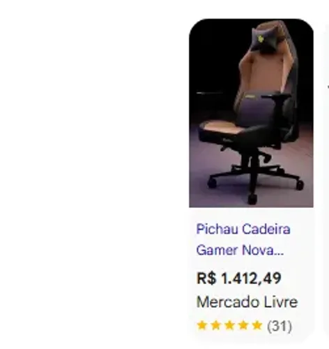 Cadeira PICHAU Gamer Caramel MAIS BARATO QUE NA LOJA, NOVA LACRADA NA CAIXA