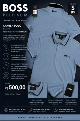 Camisa Gola Polo Boss P