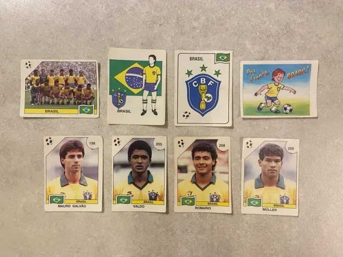 Lote de figurinhas da Copa de 90 do Brasil + Romário