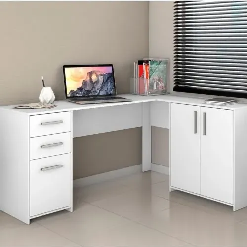 Mesa escrivaninha em L para escritório _ Entrega grátis Fortaleza