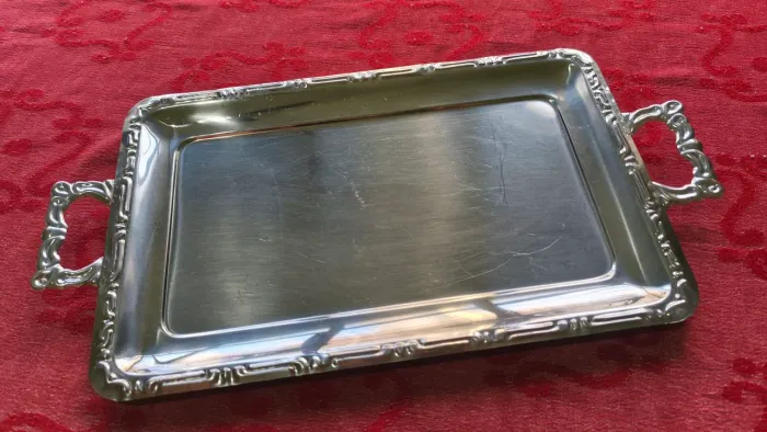 Bandeja Aço Inox retangular estilo vintage