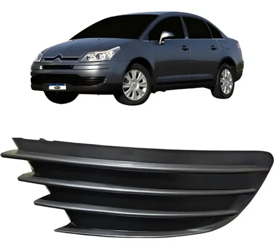Grade Farol Milha Esquerdo Citroën C4 Pallas 2008 A 2013 Preto Esquerdo