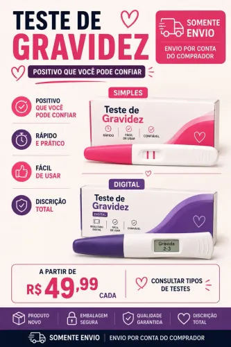 Teste de Gravidez Positivo | Simples e Digital | A partir de R$ 49,99
