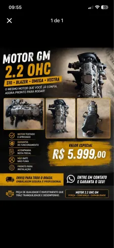 Motor GM 2.2 ORIGINAL S10