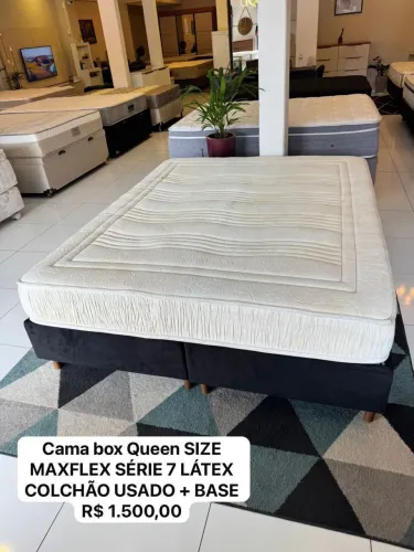 Cama box Queen MAXFLEX SÉRIE 7 LÁTEX SEMINOVO- ENTREGAMOS