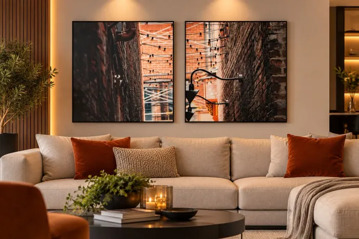 Conjunto 2 Quadros Decorativos 80x80 cm - Estilo Urbano