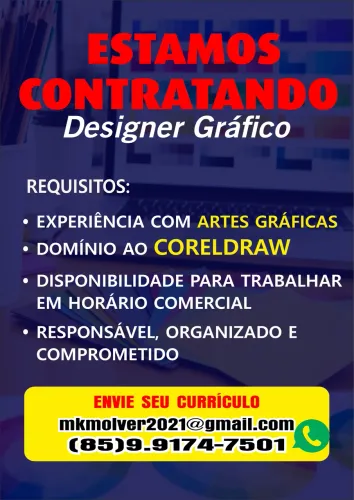 Estamos contratando designer Gráfico