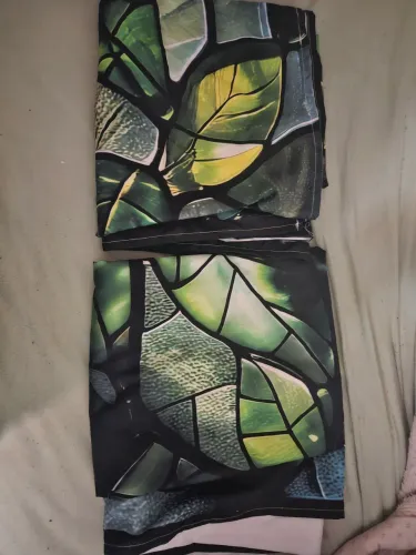 Cortina 107x215cm de Floresta Verde (2 peças de Poliéster)