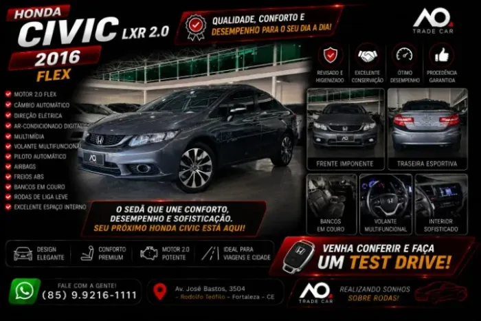 Honda Civic Sedan LXR 2.0 Flexone 16V Aut. 4P 2016