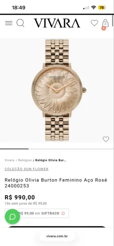 Relógio Olivia Burton Feminino Aço