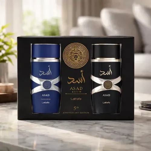 Kit Perfume Masculino Lattafa Asad Edp 100 Ml + Perfume Asad Zanzibar Edp 100ml