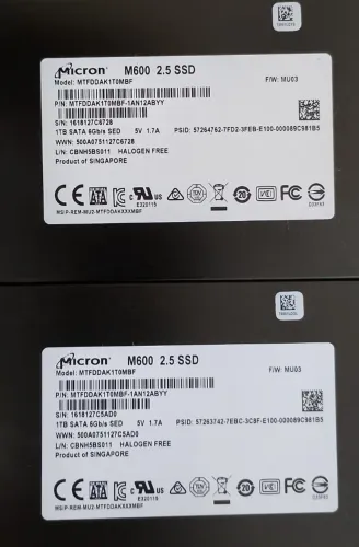 Ssd micron 1tb pn: mtfddak1t0mbf-1an12abyy