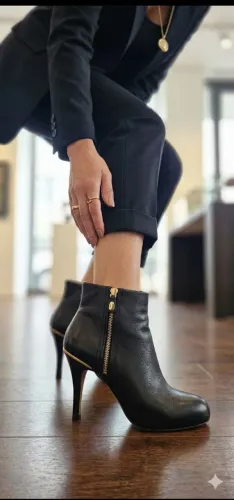 Botas de couro Zara, cano baixo