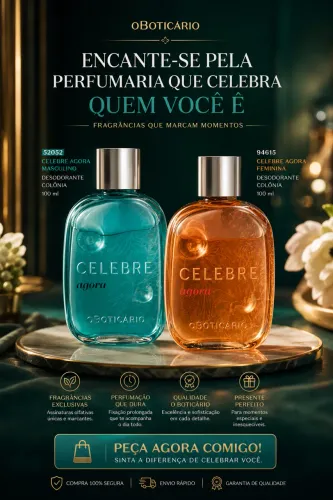 Celebre Agora Feminino 100ml + Celebre Agora Masculino 100ml