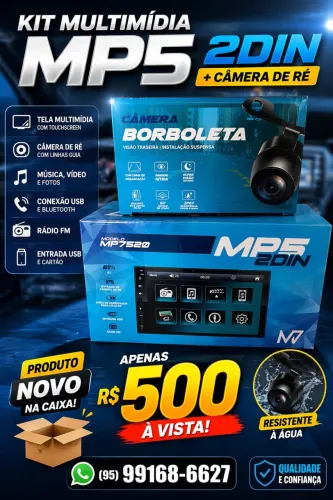 Kit multimídia 2DIN c/ Câmera de Ré 