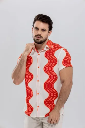 Camisas em viscolinho estampadas 